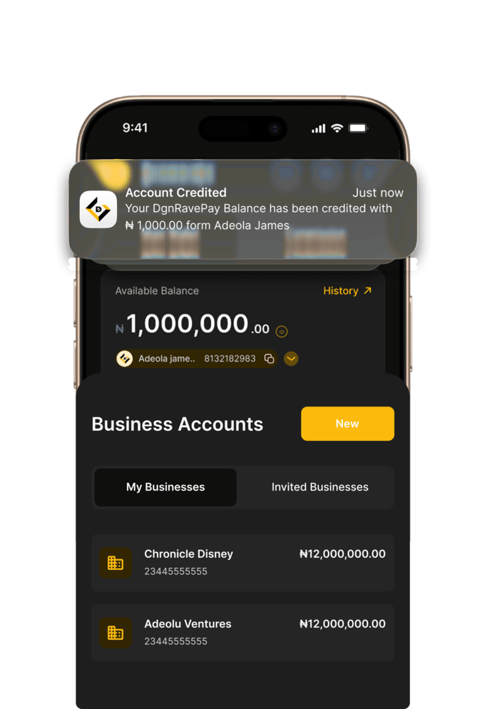 Mockup of a phone making transanctions